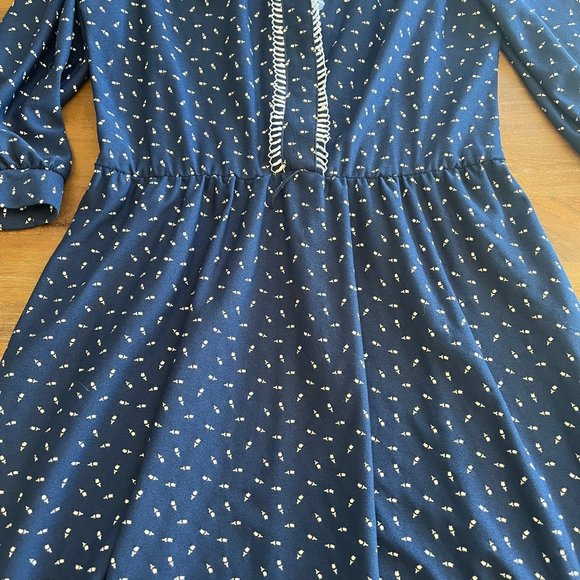 Tabby of California | Vintage Career Dress Blue Women’s Size 6 with Rose Pattern - Picture 9 of 10